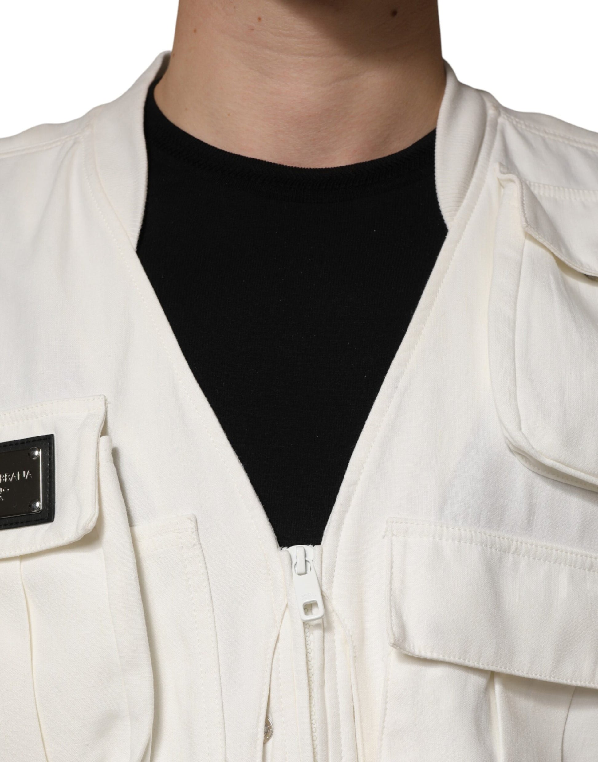 Dolce & Gabbana White Sleeveless Jacket for Men additional view