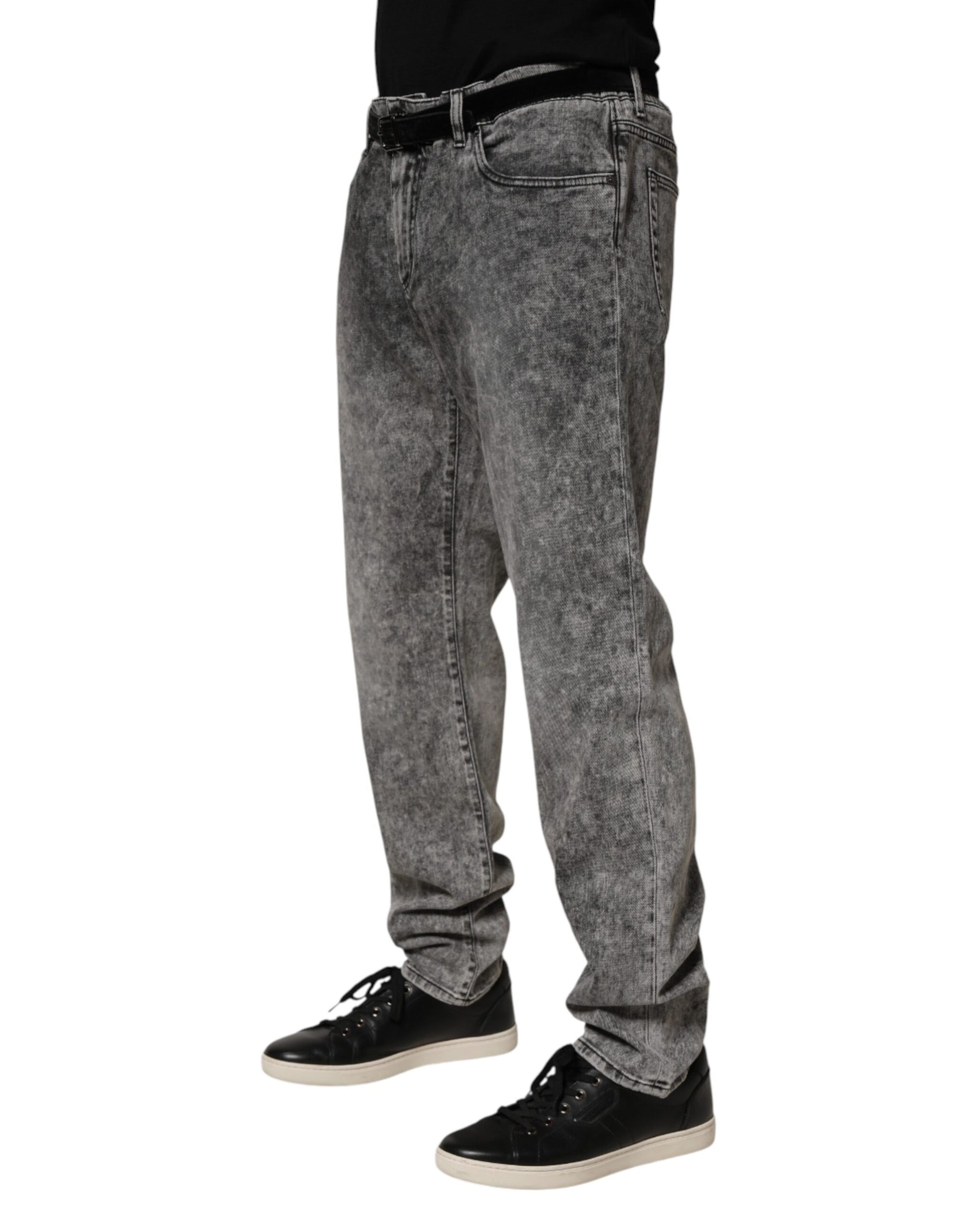 Dolce & Gabbana Grey Straight Leg Jeans for Men detail view