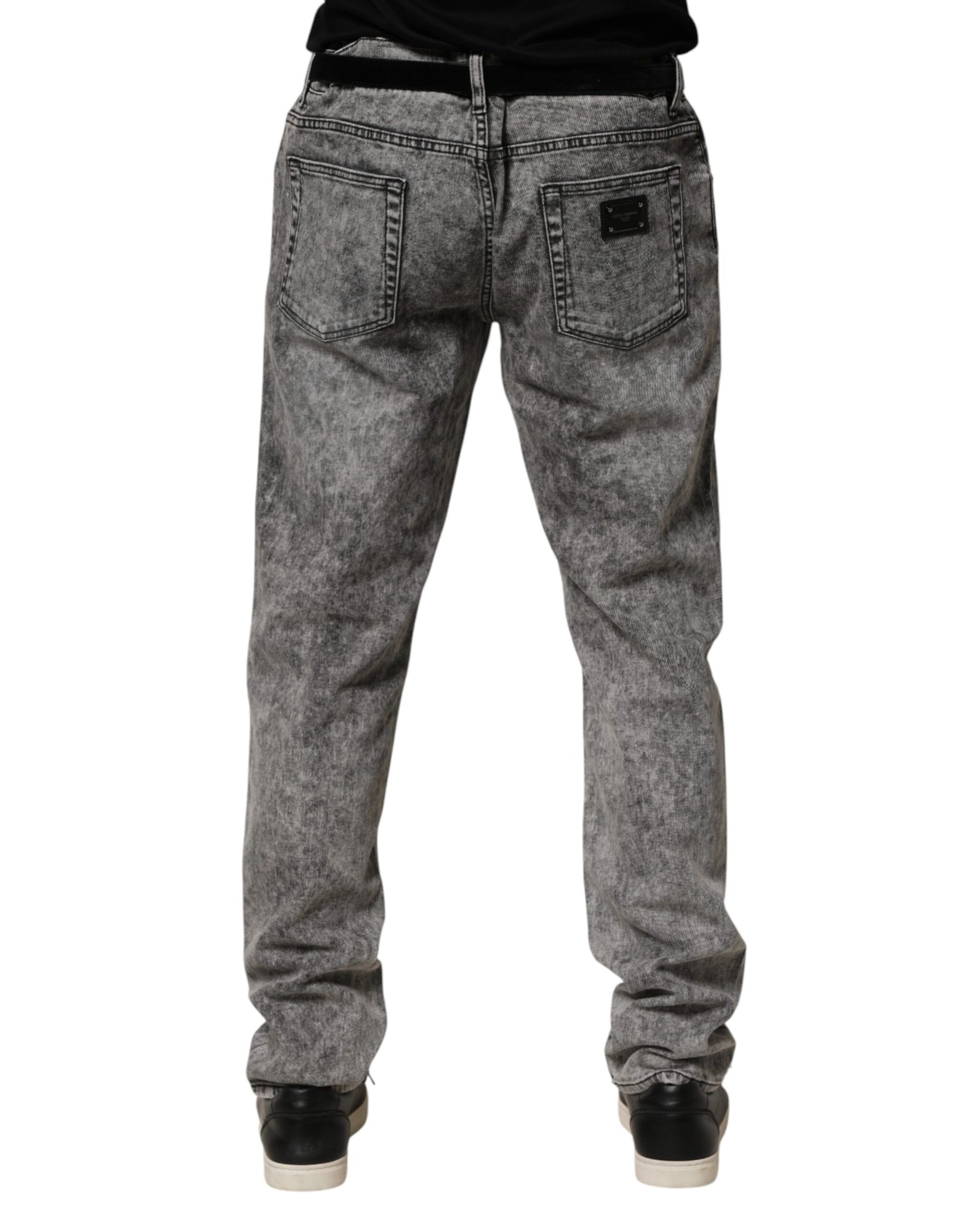 Dolce & Gabbana Grey Straight Leg Jeans for Men side view