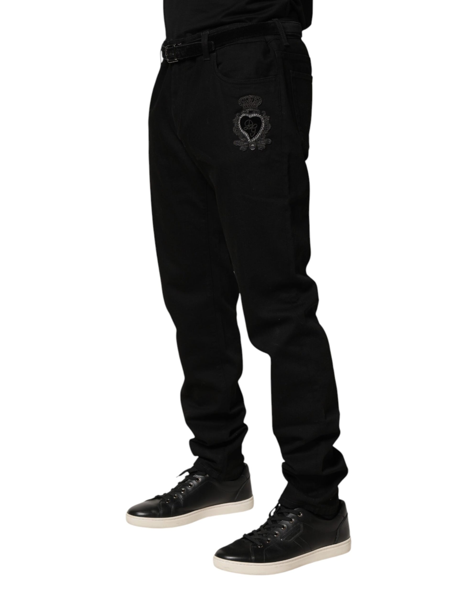 Dolce & Gabbana Black Skinny Jeans for Men detail view