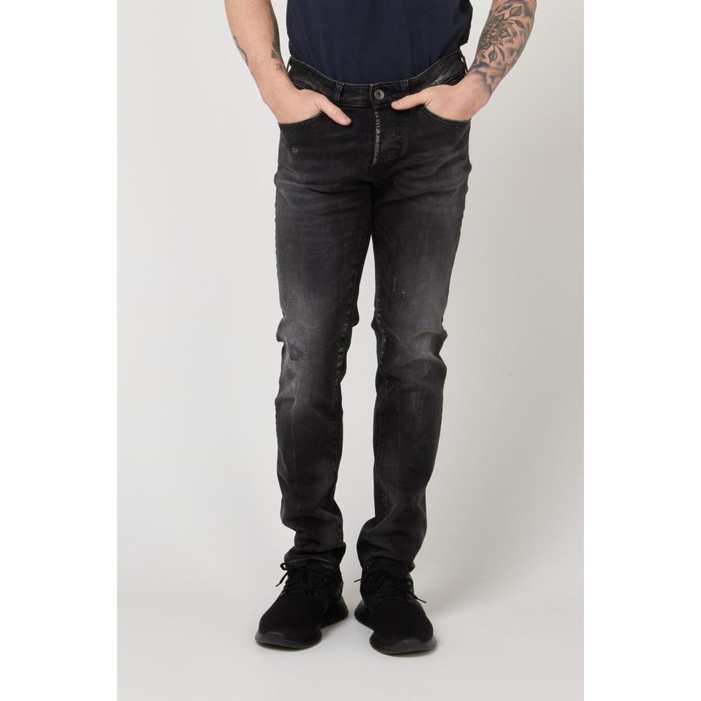 Jean coupe ajustée en coton noir Gas