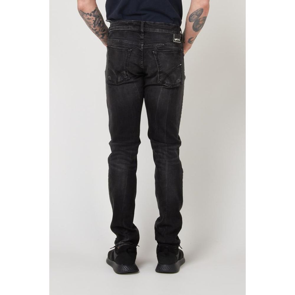 Jean coupe ajustée en coton noir Gas