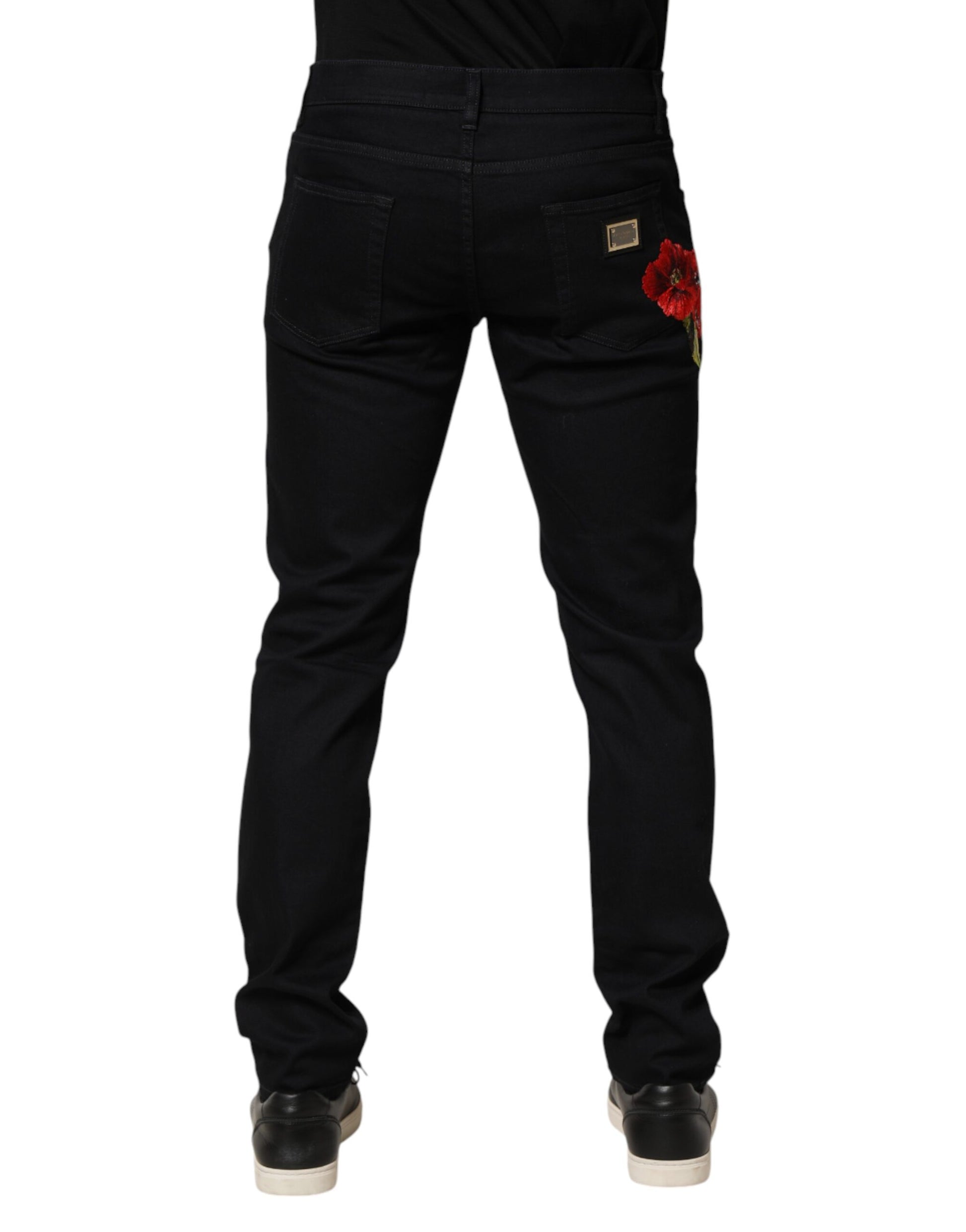 Dolce & Gabbana Black Skinny Jeans for Men side view