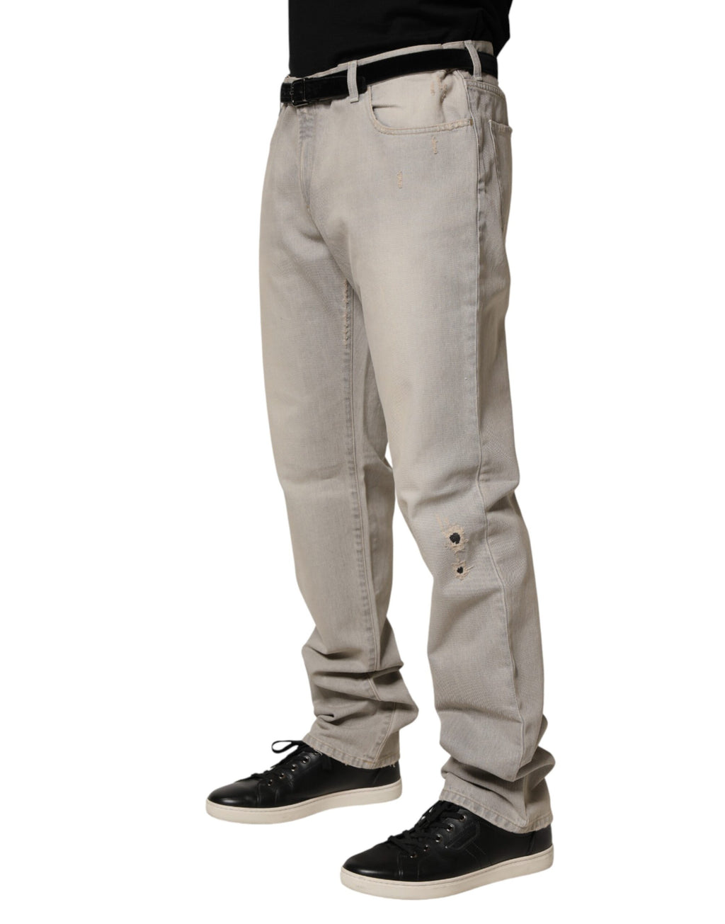 Dolce & Gabbana Grey Straight Leg Jeans for Men detail view