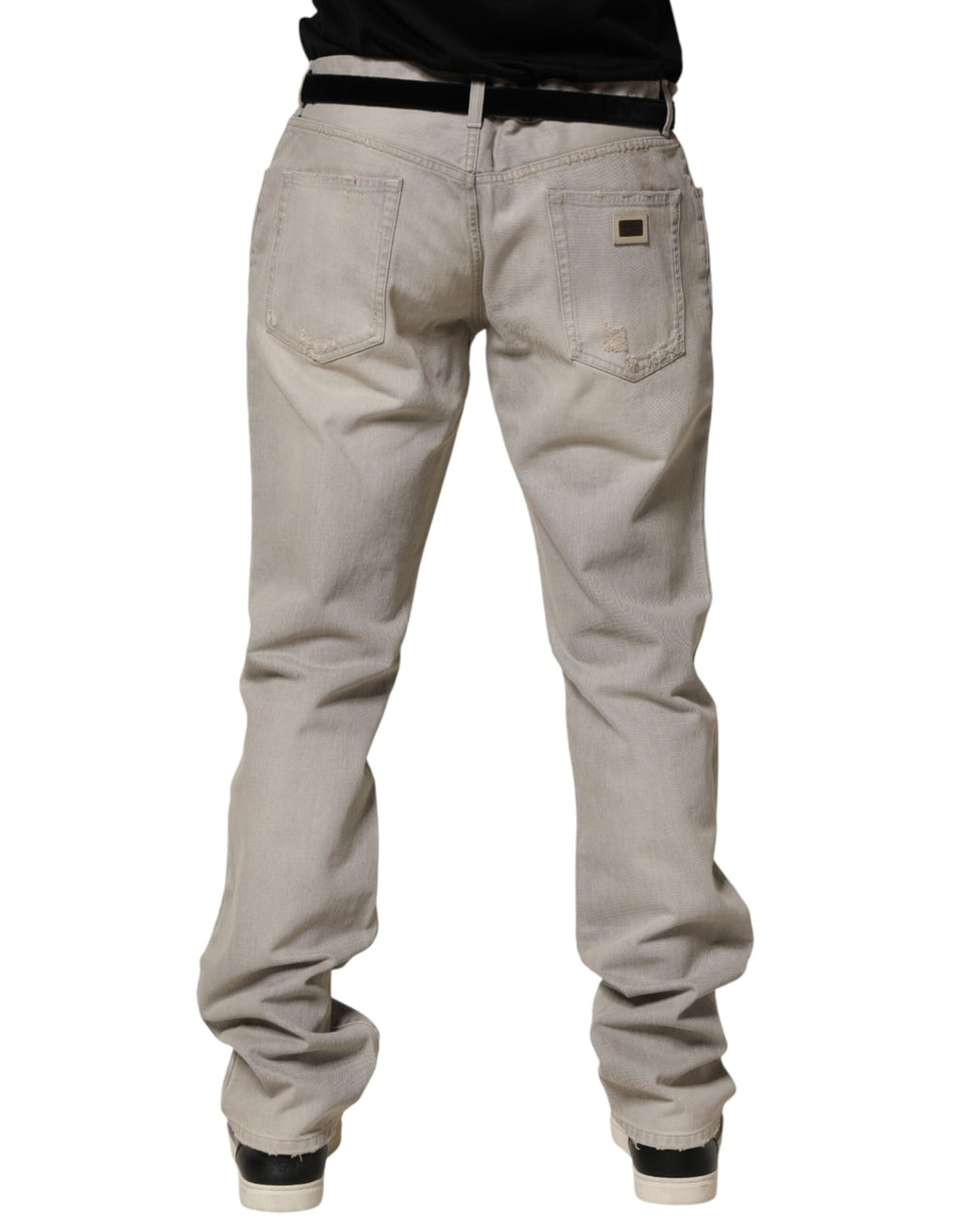 Dolce & Gabbana Grey Straight Leg Jeans for Men side view