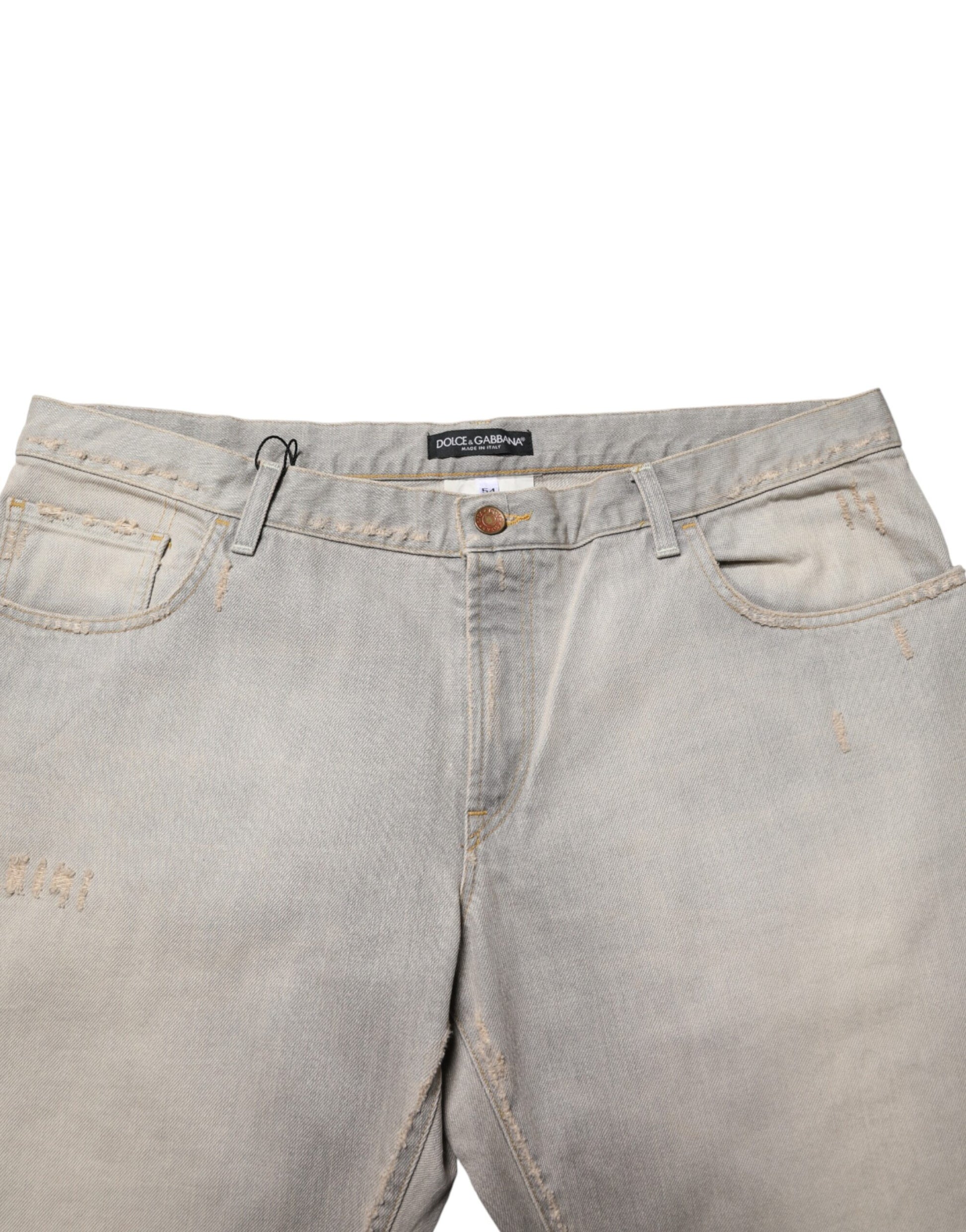 Dolce & Gabbana Grey Straight Leg Jeans for Men additional view