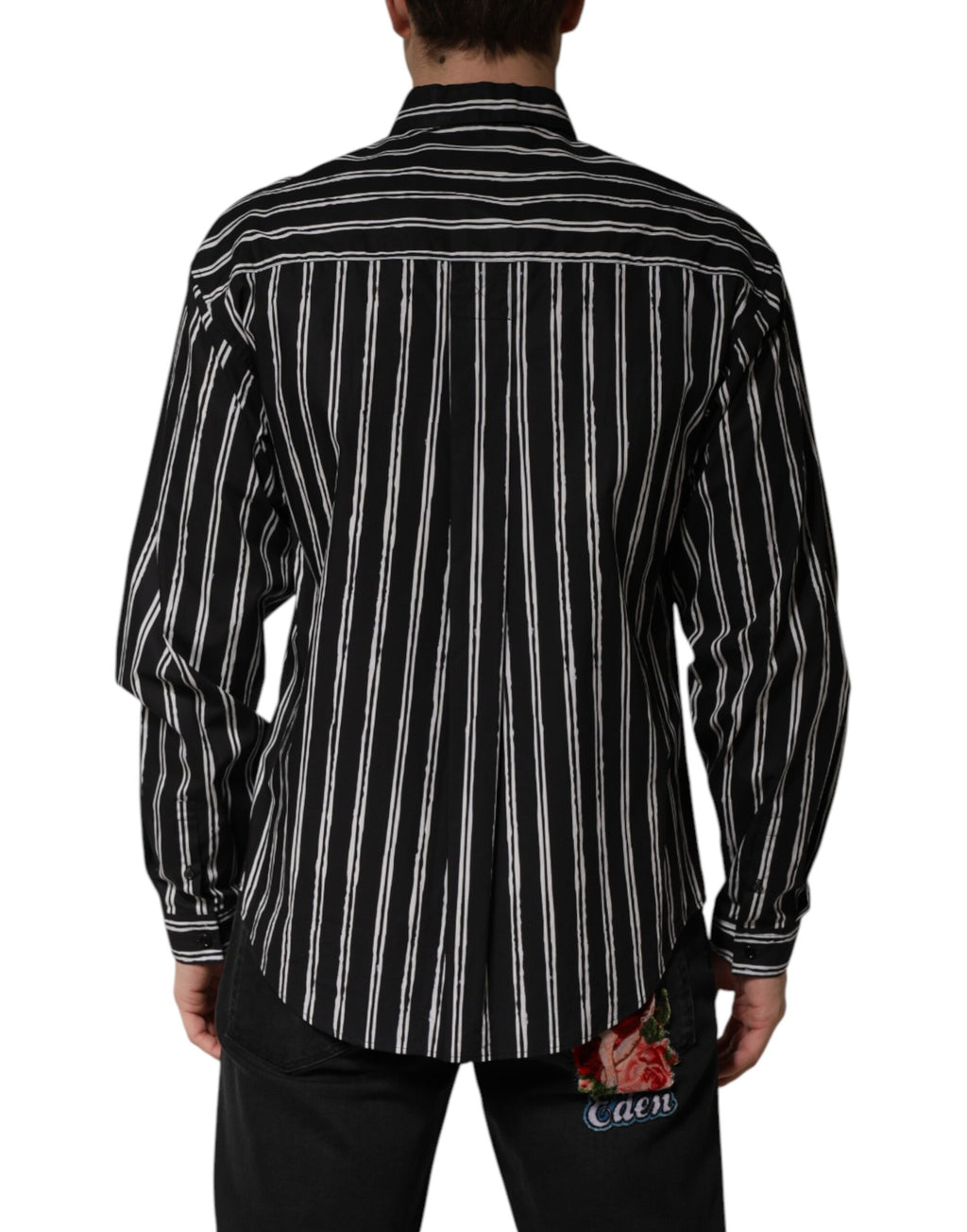 Dolce & Gabbana Black Long Sleeve T-Shirt for Men side view