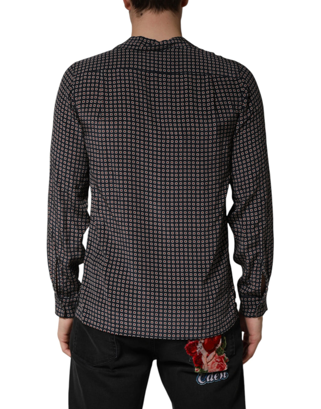 Dolce & Gabbana Black Long Sleeve T-Shirt for Men side view