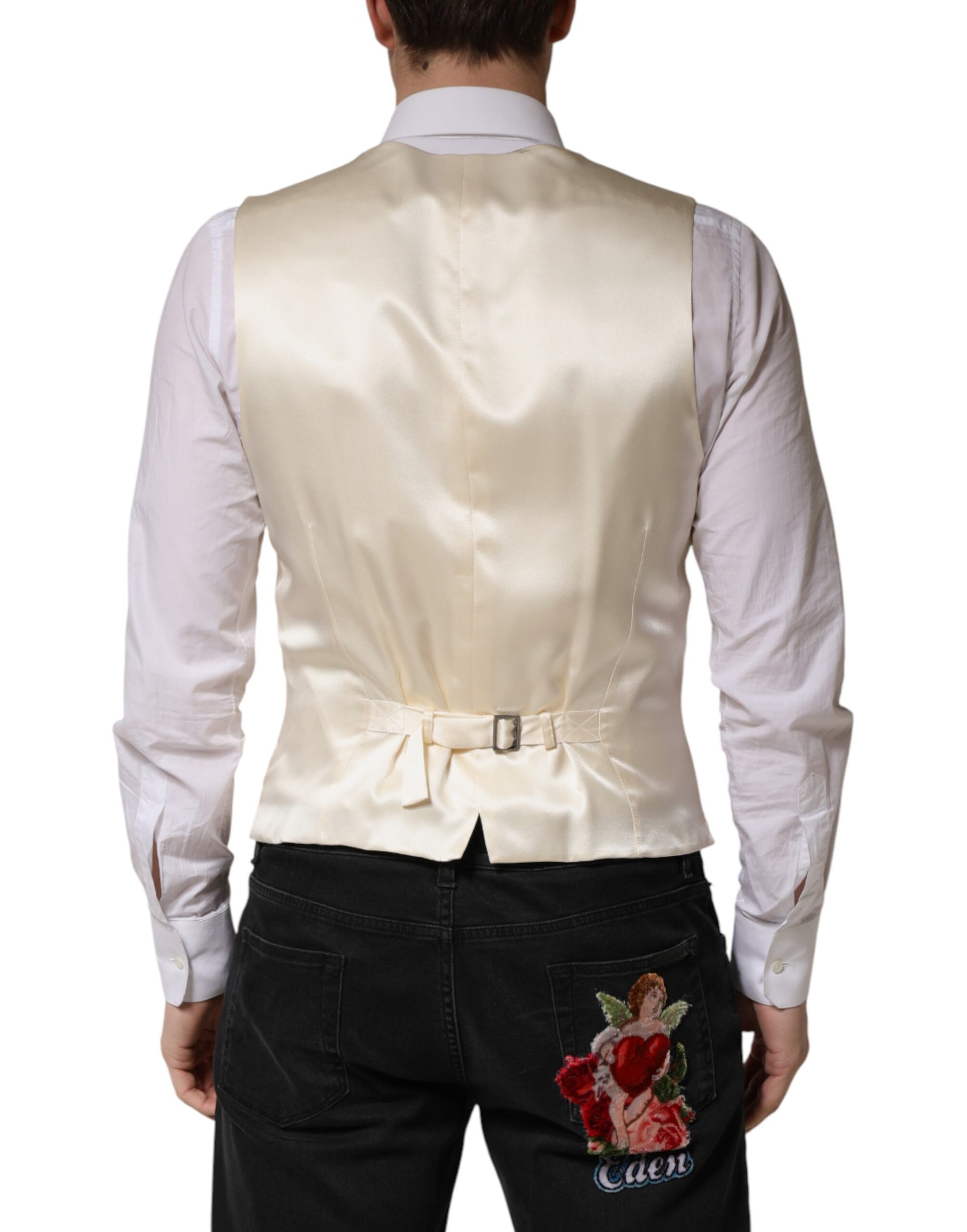 Dolce & Gabbana Beige Waistcoats for Men side view