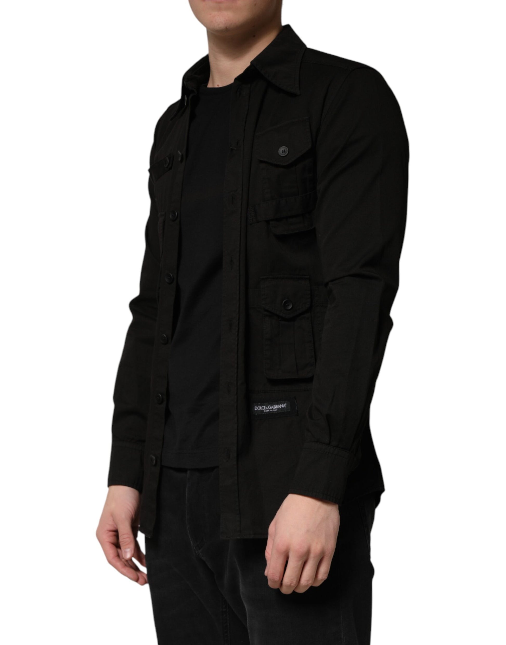 Dolce & Gabbana Black Long Sleeve T-Shirt for Men detail view