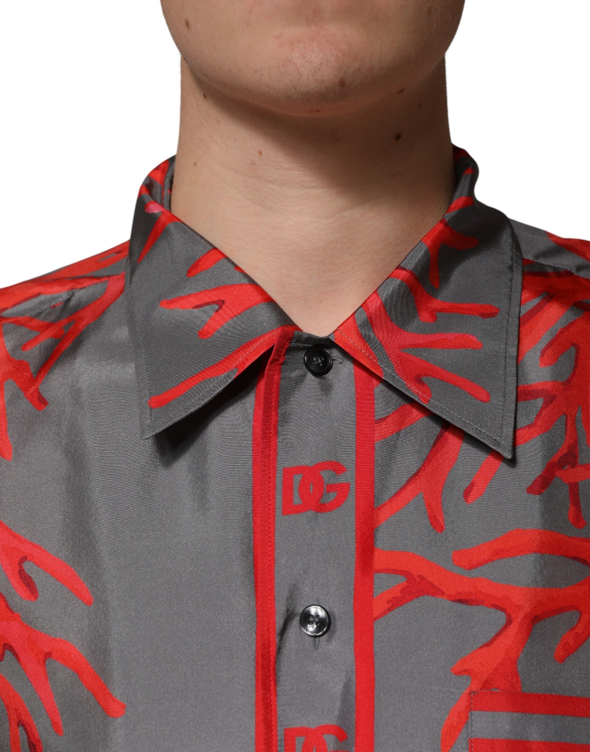 Dolce & Gabbana Grey Short-Sleeve Shirt for Men additional view
