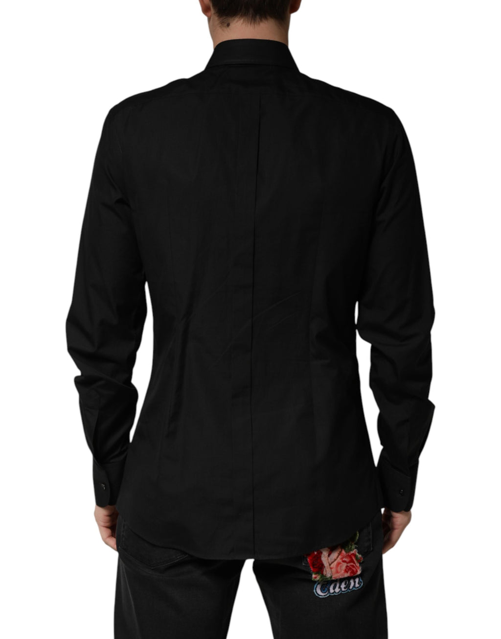 Dolce & Gabbana Black Long Sleeve T-Shirt for Men side view