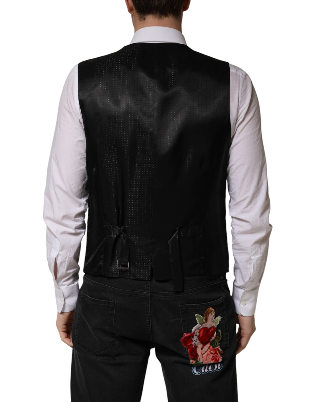 Dolce & Gabbana Black Waistcoats for Men side view