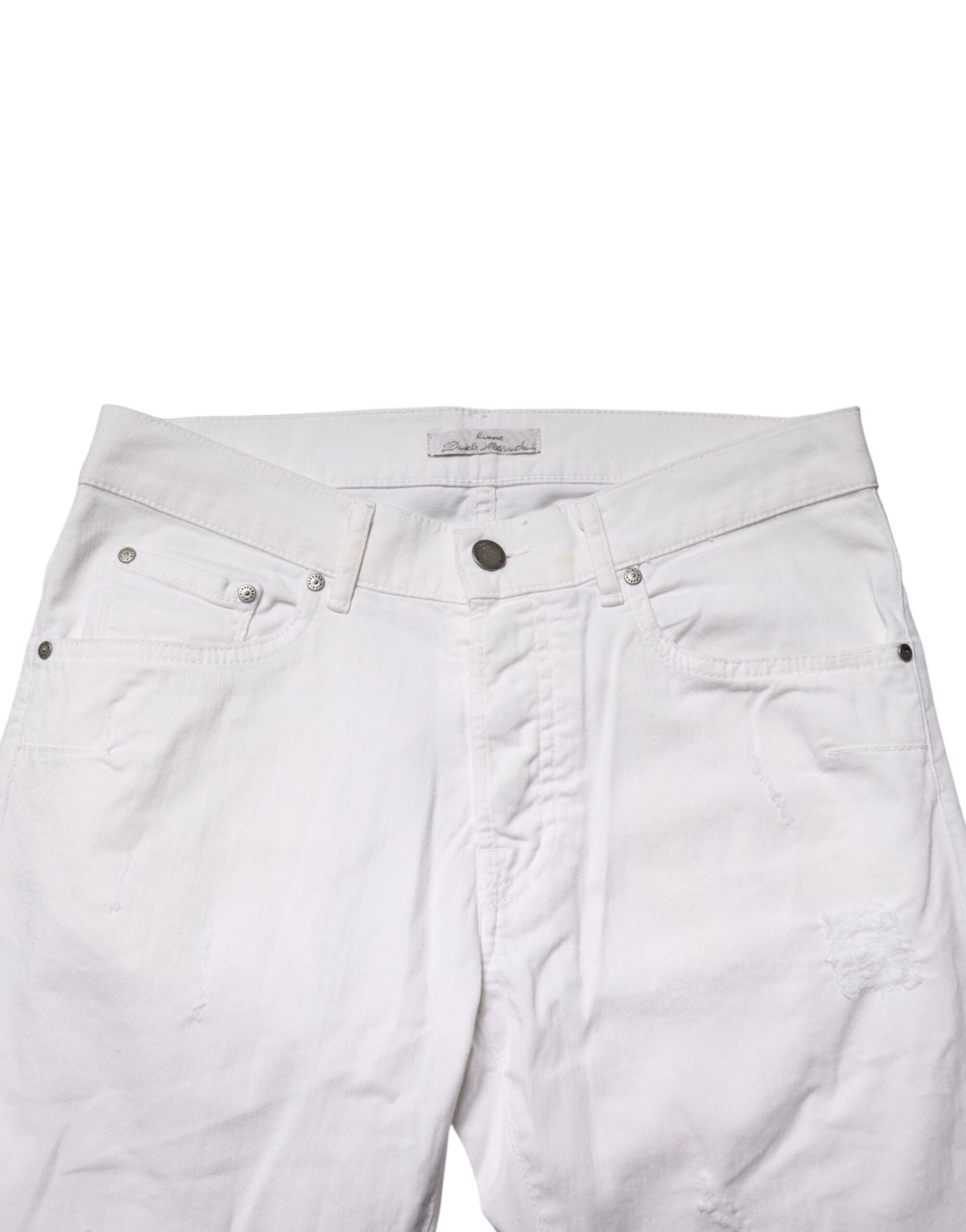 Daniele Alessandrini White Skinny Jeans for Women side view