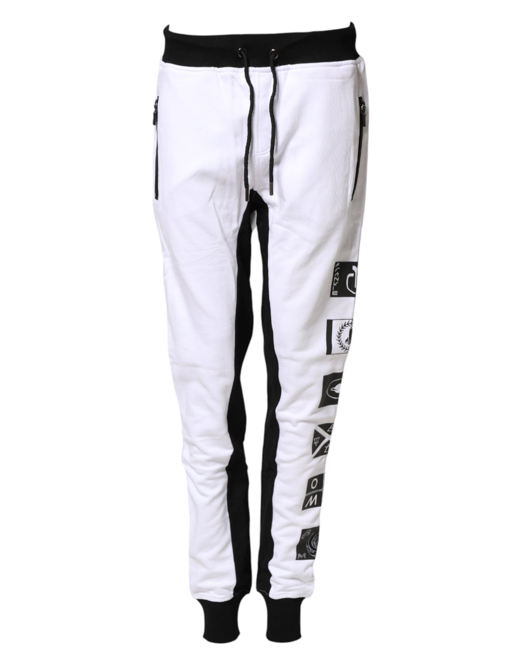 Pantalon de survêtement Frankie Morello Skinny Jogger noir et blanc