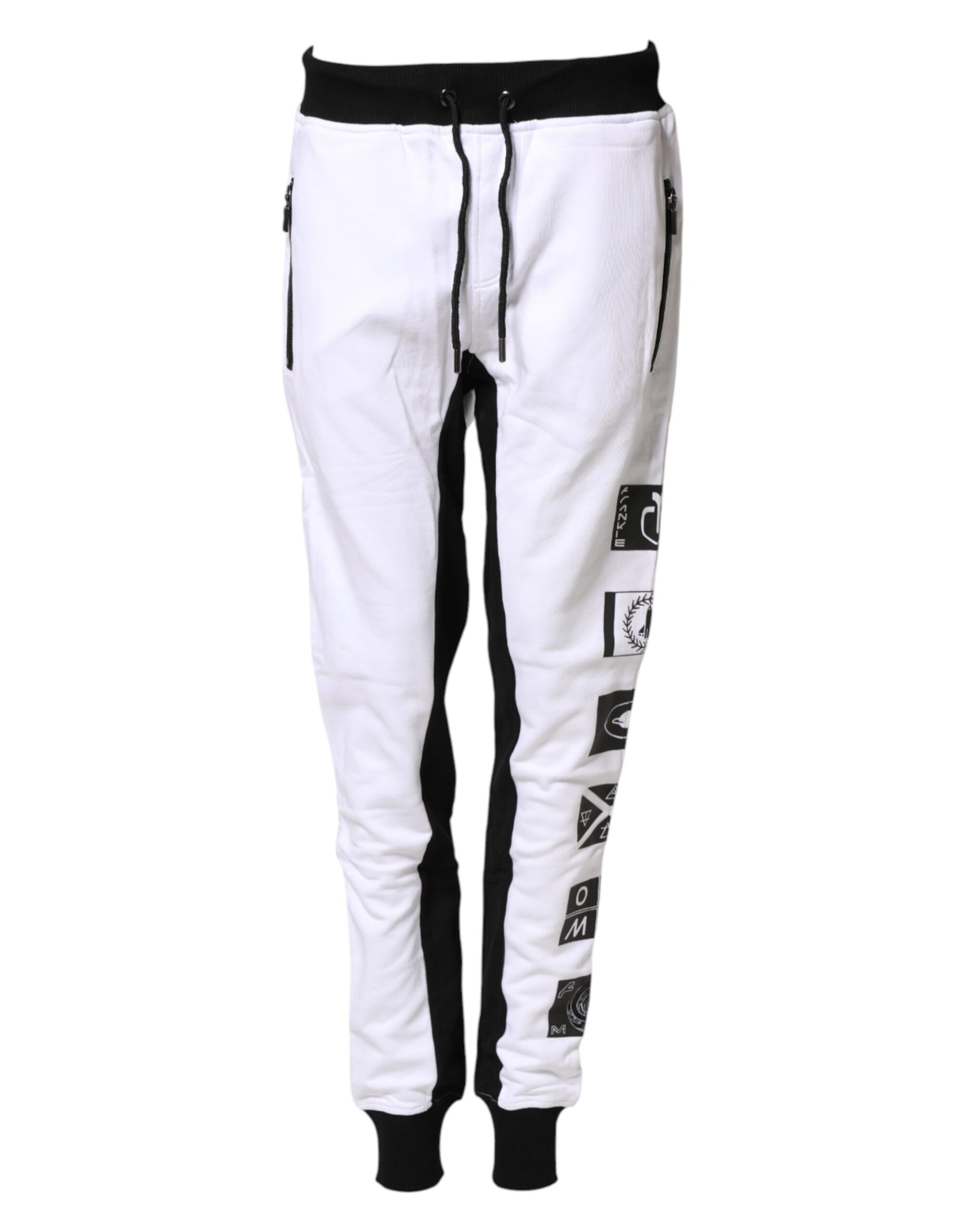 Pantalon de survêtement Frankie Morello Skinny Jogger noir et blanc