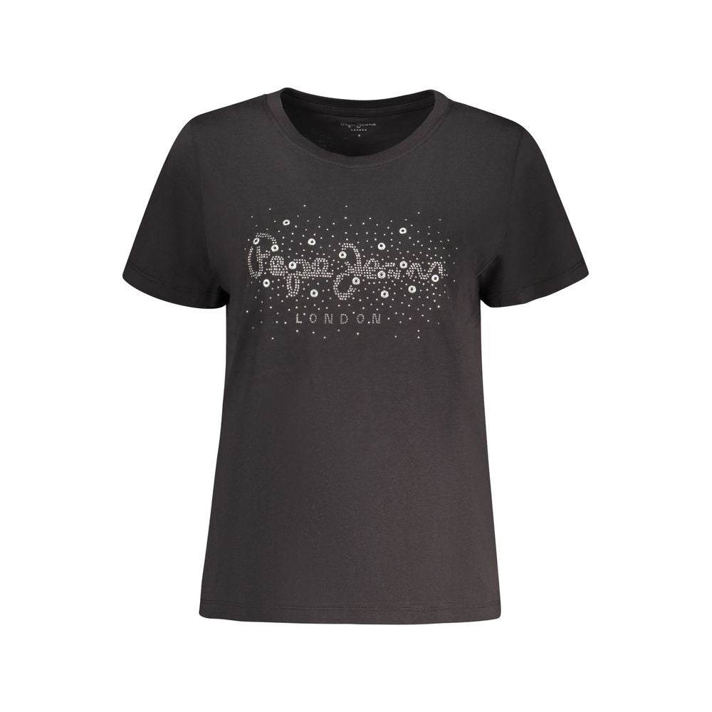 T-shirt en coton noir pour femme Pepe Jeans