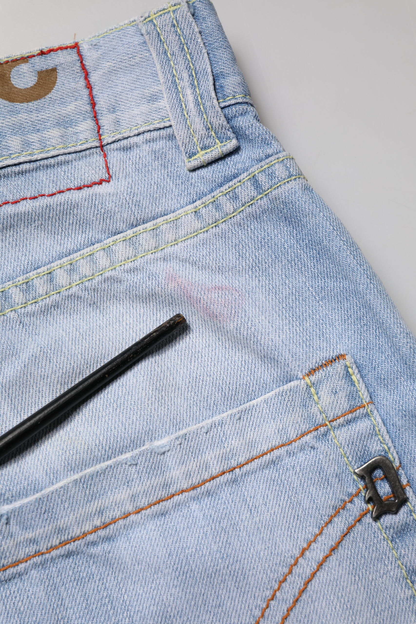 Pantalon en jean droit Dondup en coton stretch bleu clair