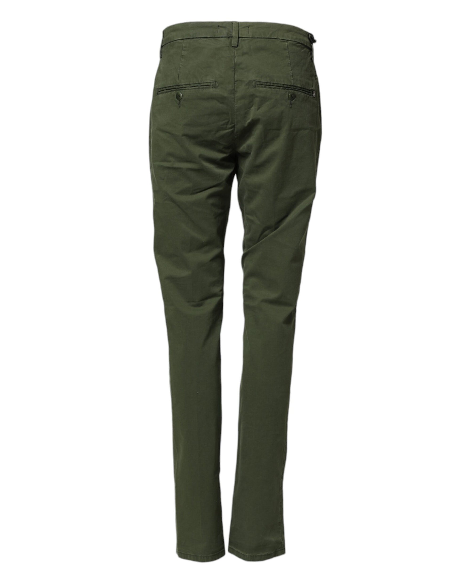 Pantalon chino slim stretch en coton vert foncé Dondup