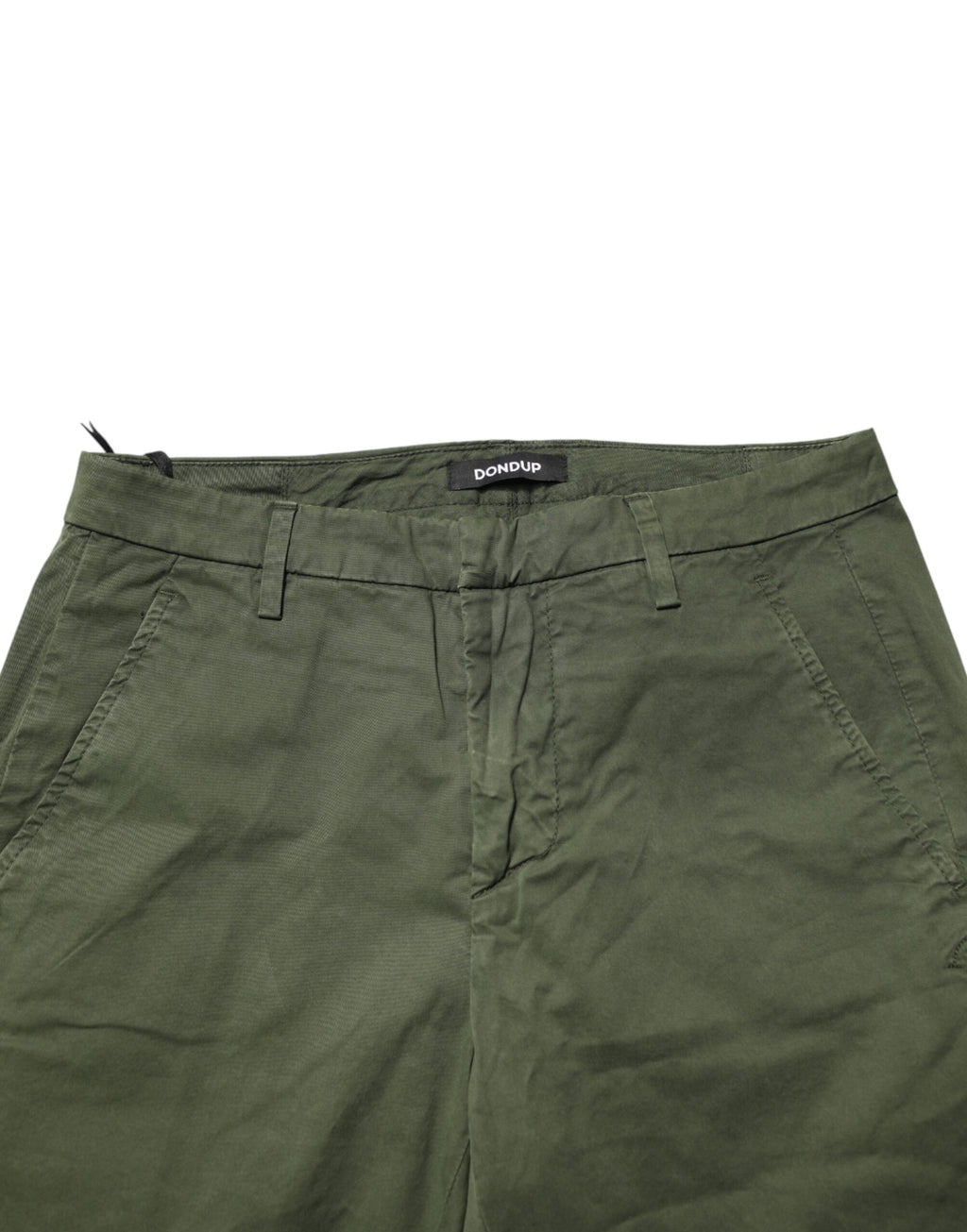 Pantalon chino slim stretch en coton vert foncé Dondup