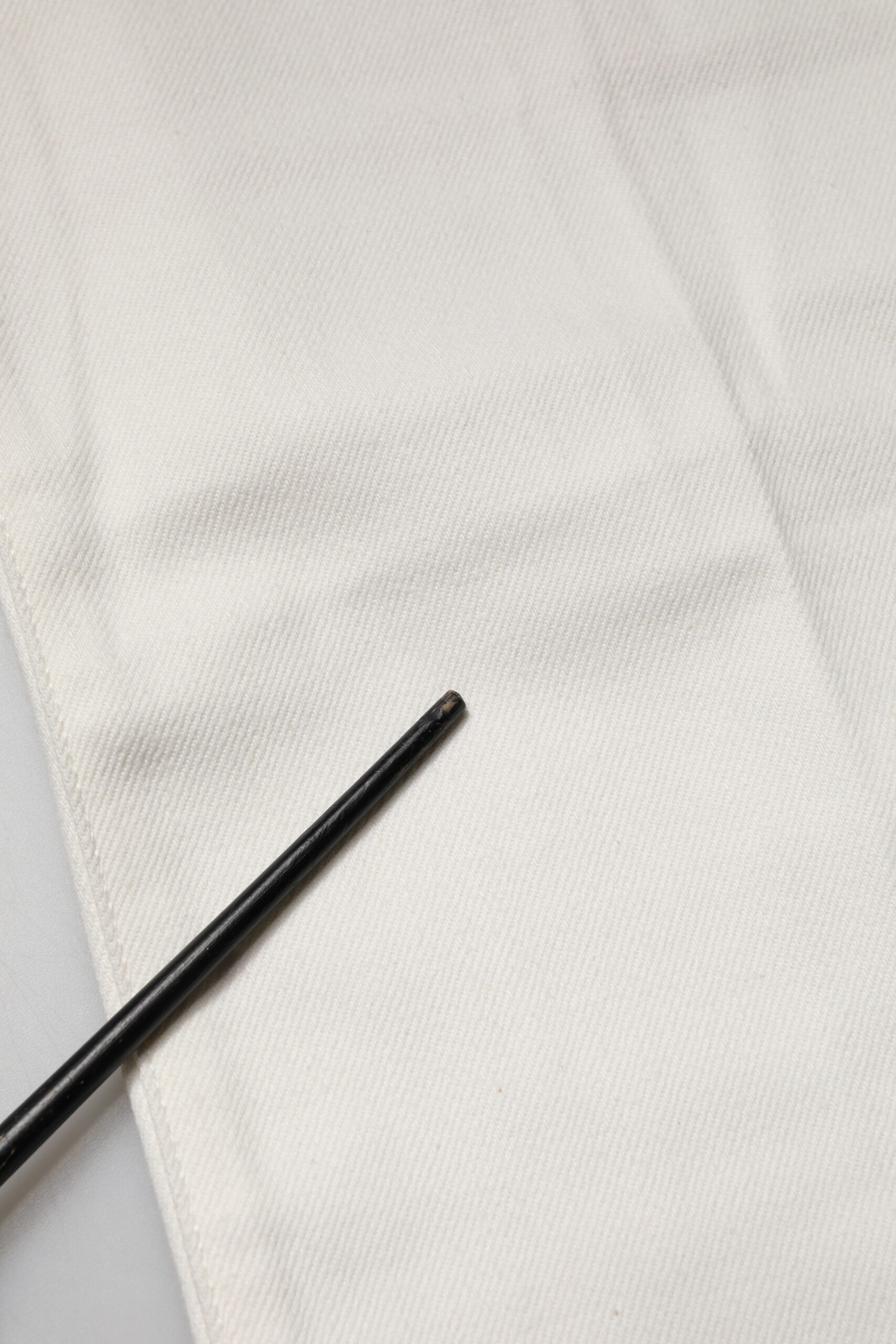 Jean droit en coton blanc taille mi-haute Fortela