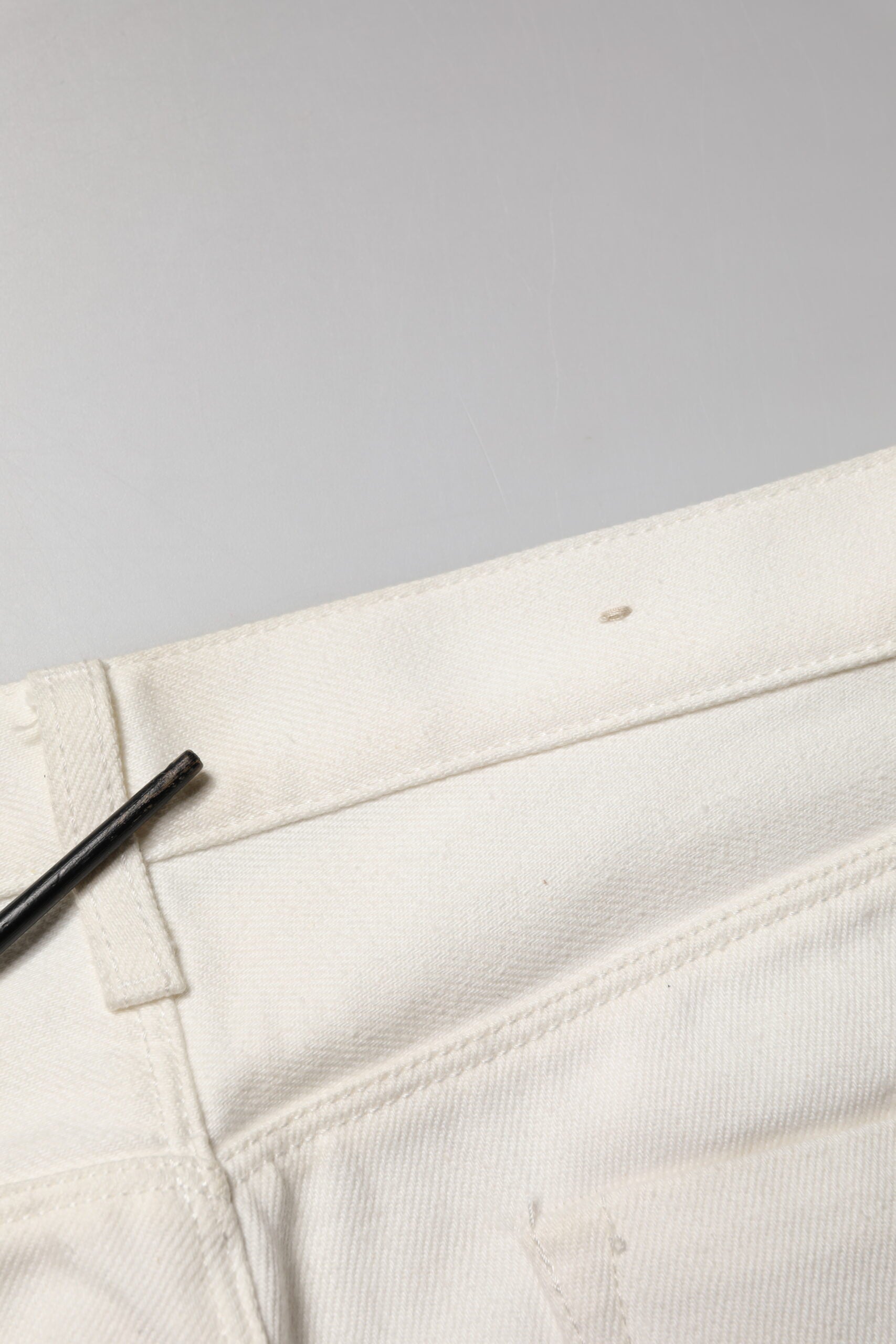 Jean droit en coton blanc taille mi-haute Fortela