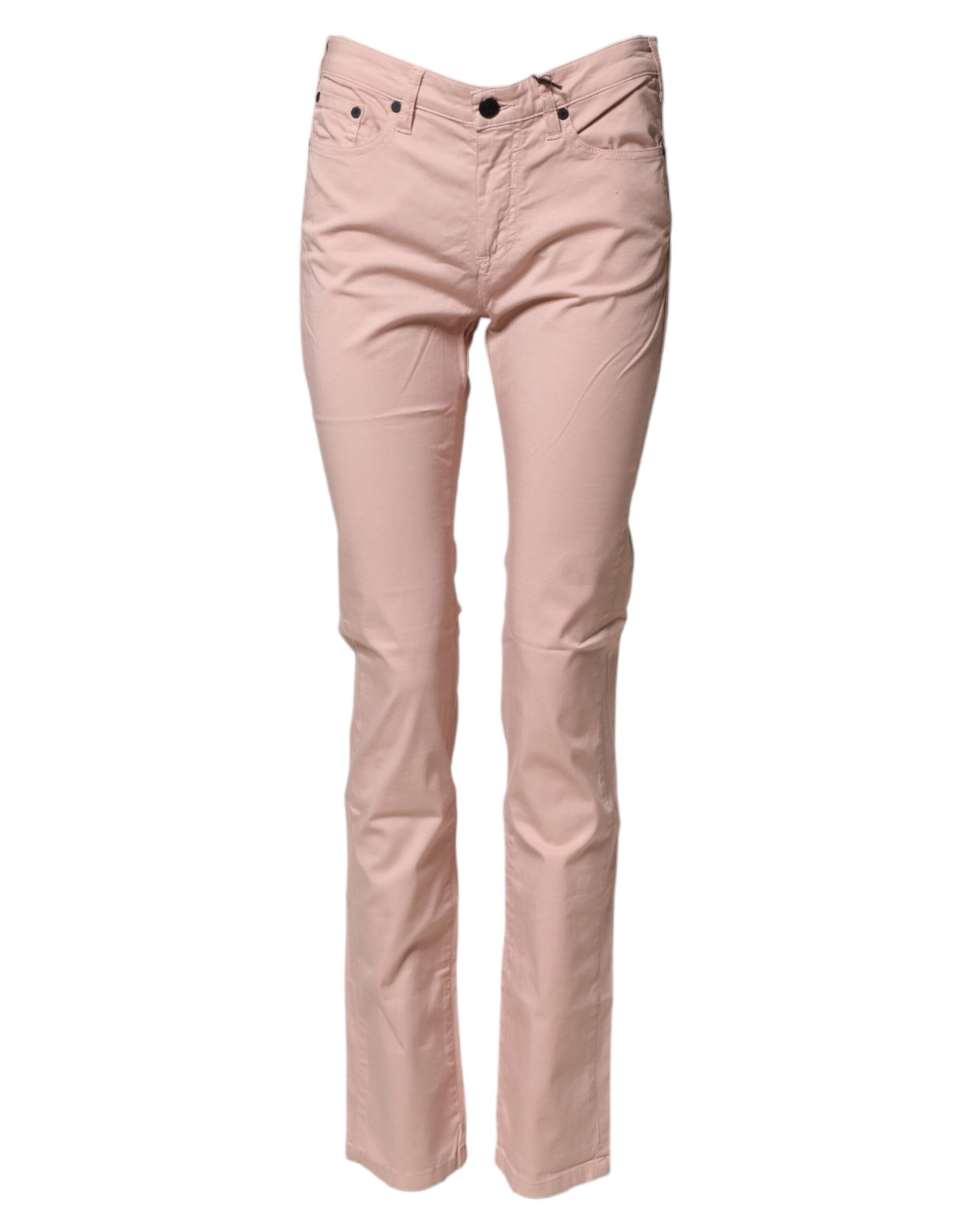 Jean skinny Ballantyne en denim de coton rose clair à taille mi-haute