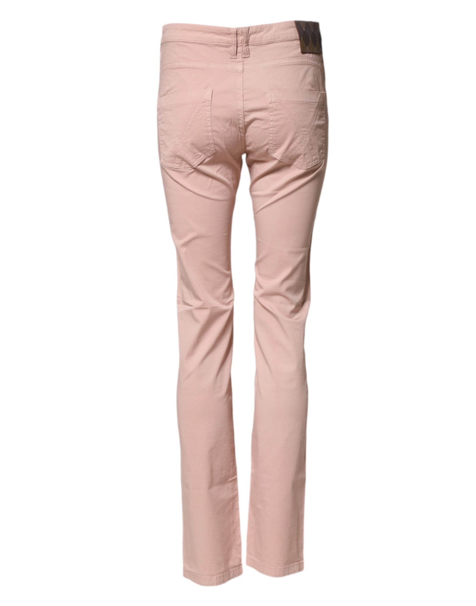 Jean skinny Ballantyne en denim de coton rose clair à taille mi-haute