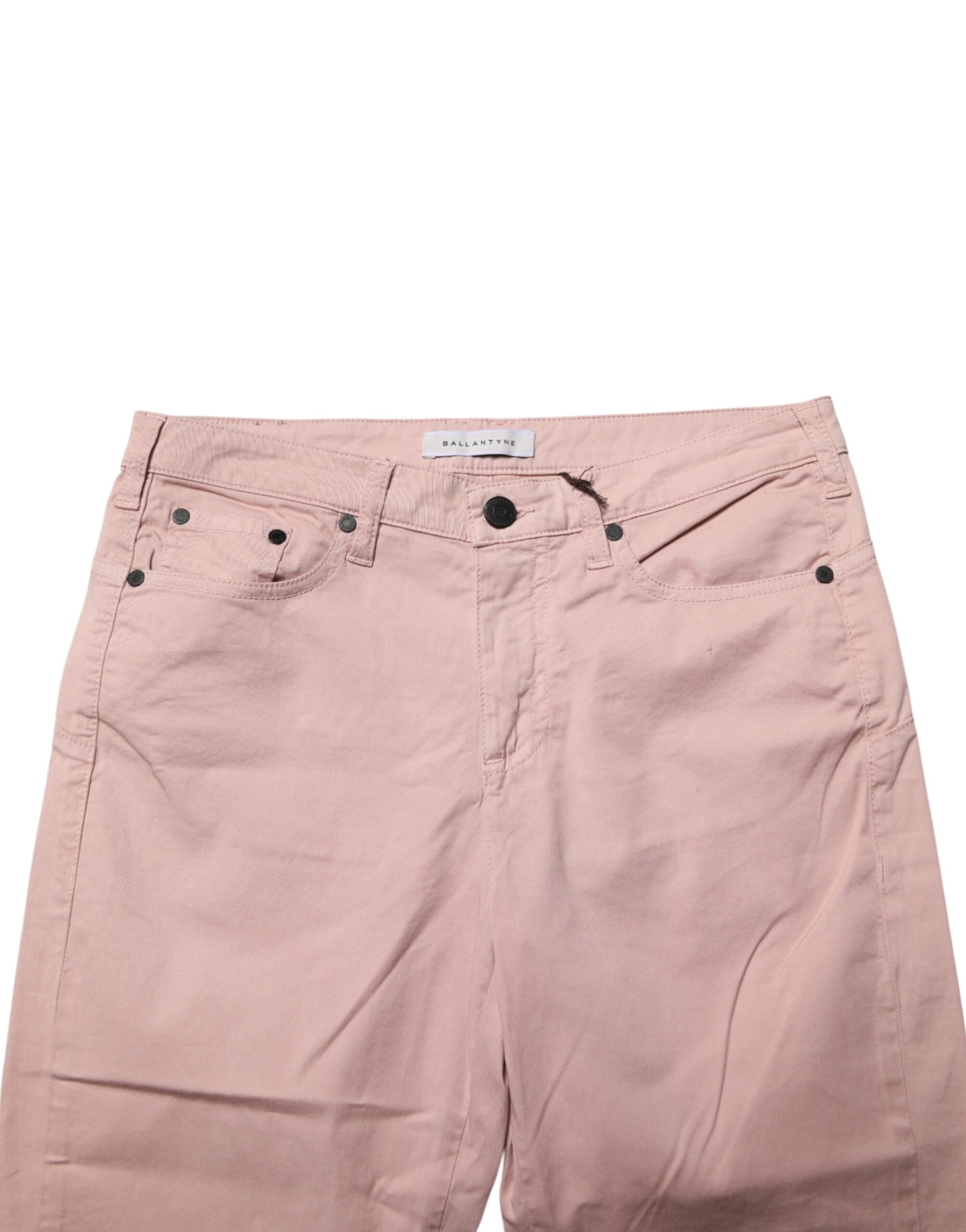 Jean skinny Ballantyne en denim de coton rose clair à taille mi-haute