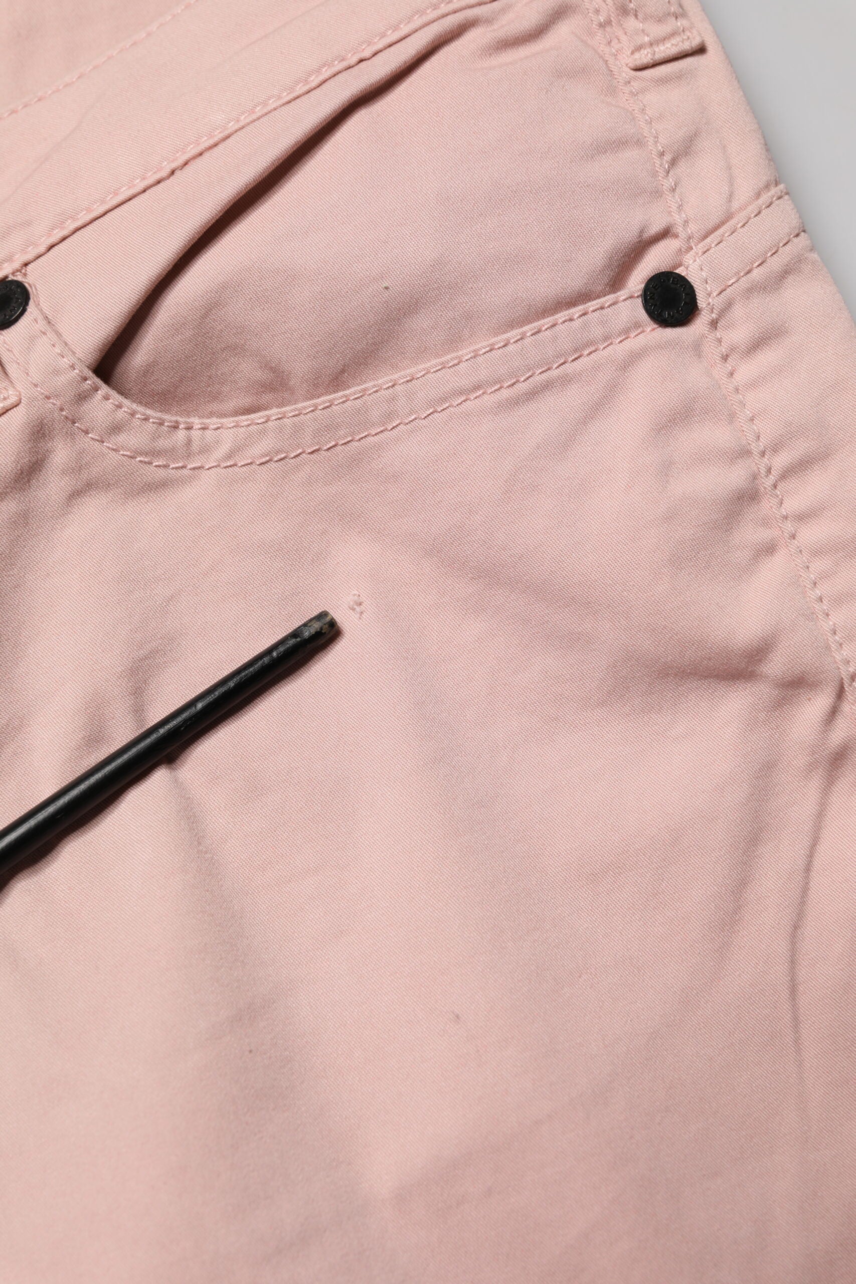 Jean skinny Ballantyne en denim de coton rose clair à taille mi-haute