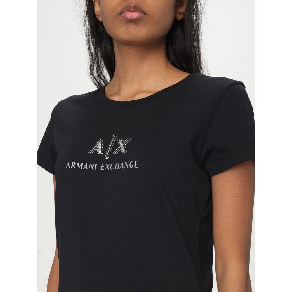 Armani Exchange Black T-Shirt for Women alternate view