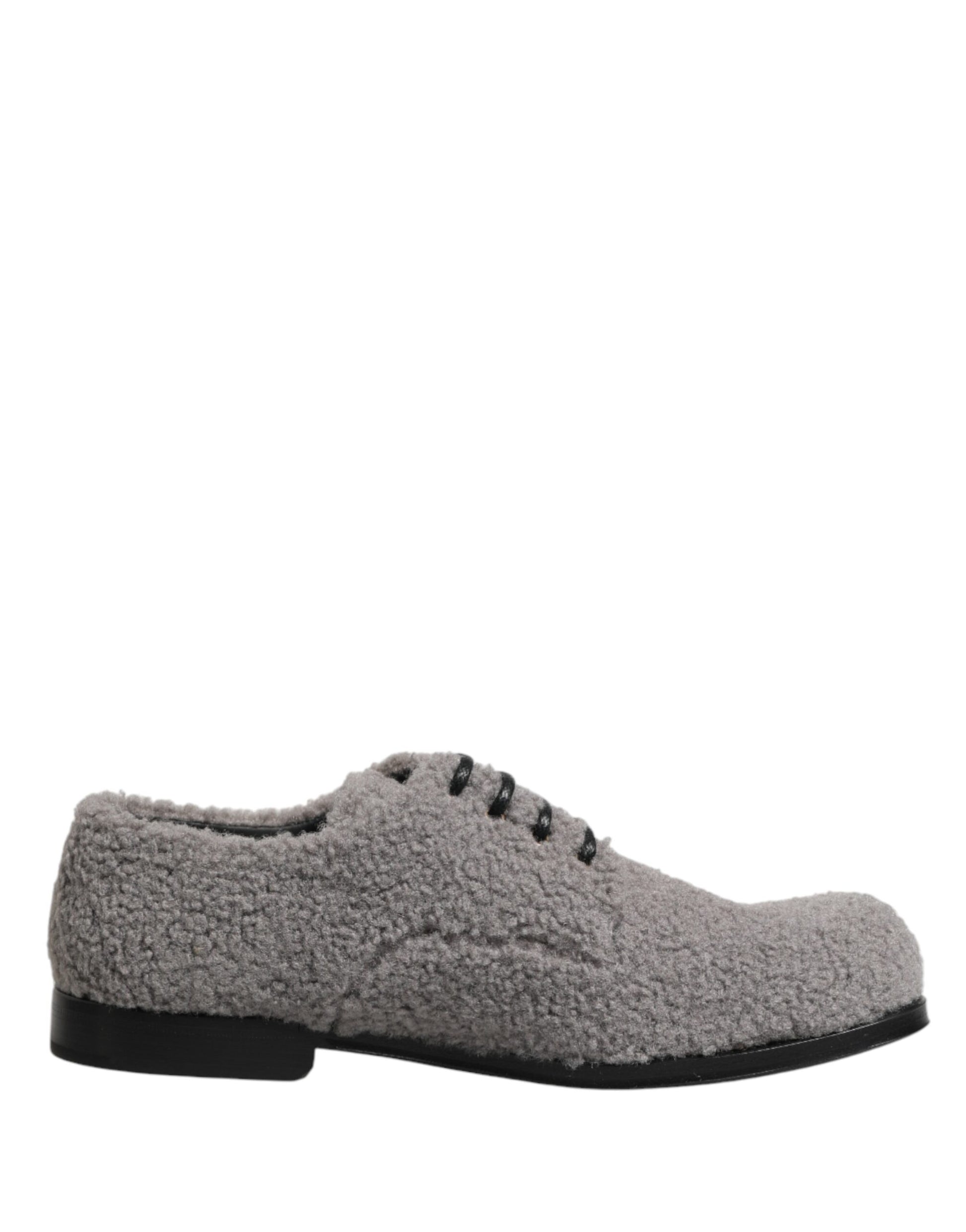 Chaussures habillées Richelieu homme en molleton gris Dolce & Gabbana