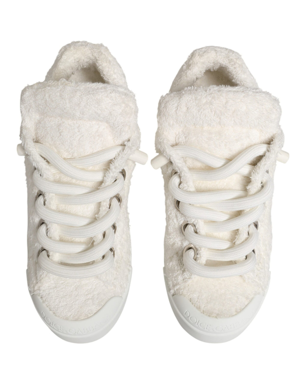 Dolce & Gabbana White Low Top Sneakers for Men side view