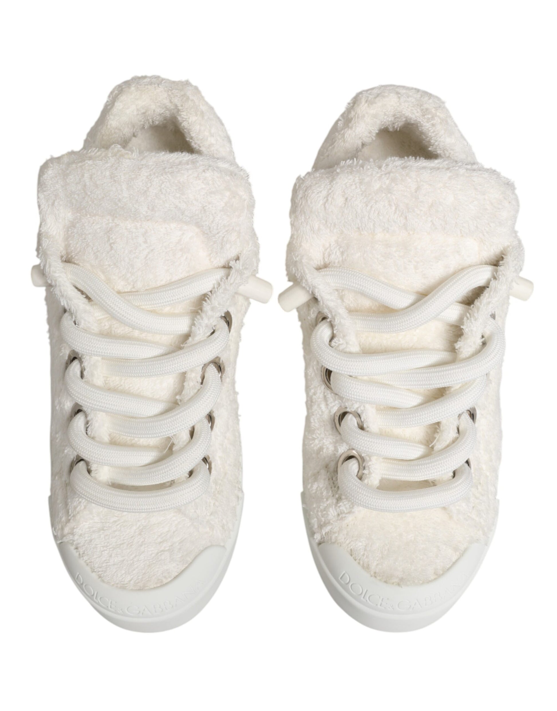 Dolce & Gabbana White Low Top Sneakers for Men side view