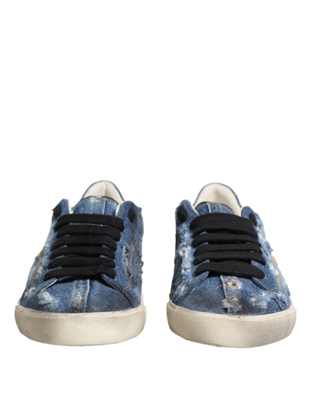 Chaussures Sneakers Basses en Jean Délavé Bleu Dolce & Gabbana