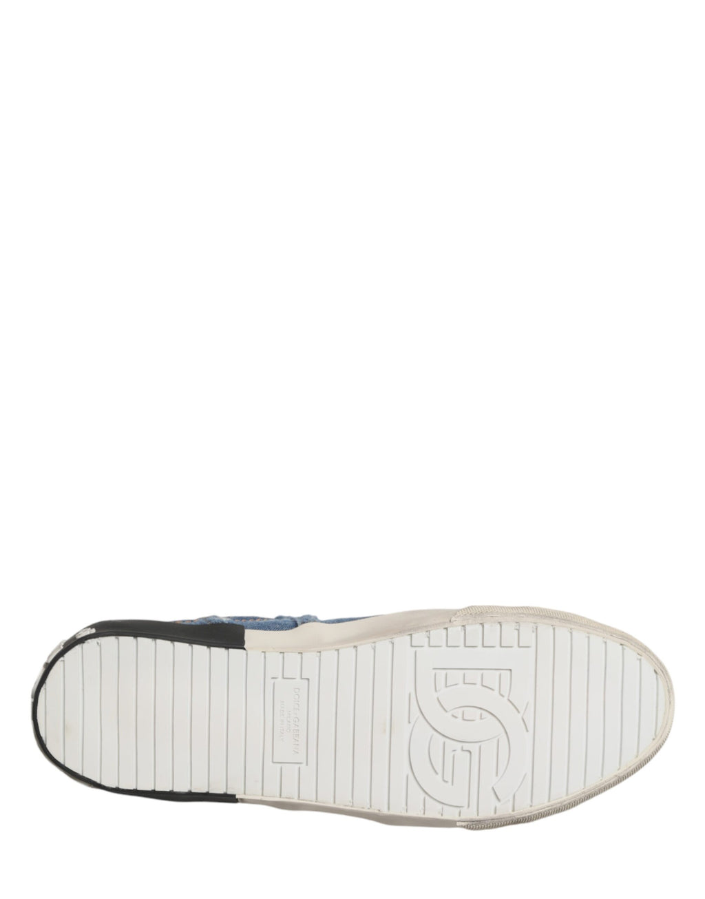 Chaussures Sneakers Basses en Jean Délavé Bleu Dolce & Gabbana