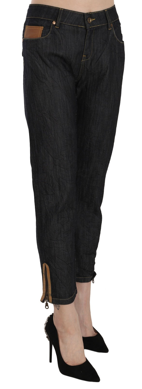PLEIN SUD Blue Cropped Jeans for Women detail view