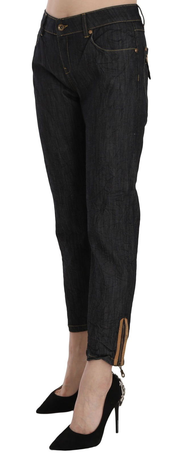 PLEIN SUD Blue Cropped Jeans for Women side view