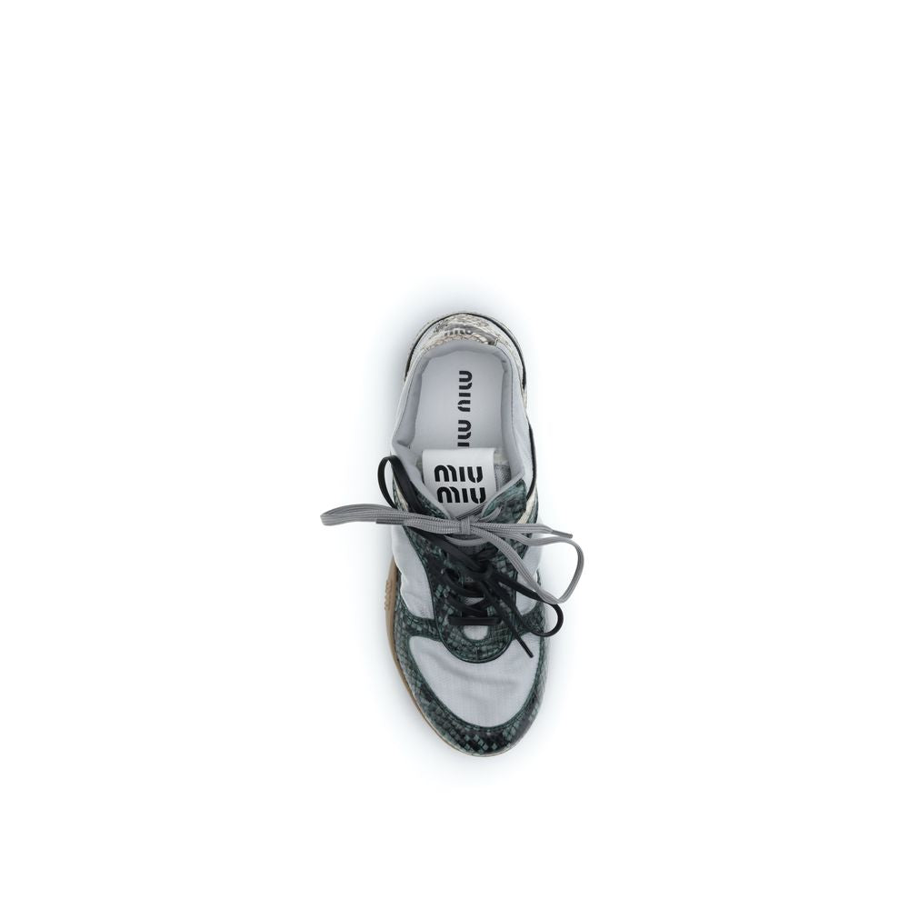 Miu Miu Grey Athletic Sneakers for Women side view