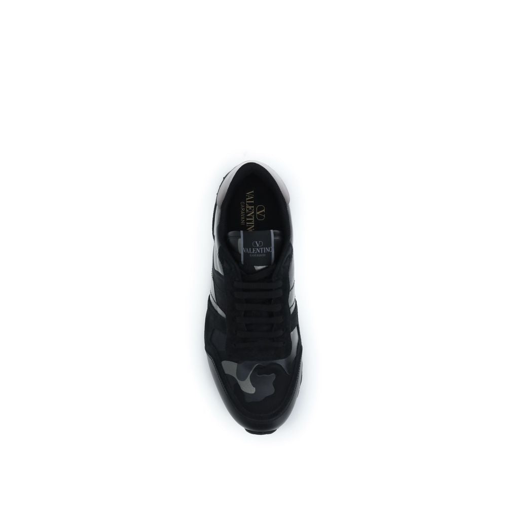 Valentino Garavani Black Athletic Sneakers for Men side view