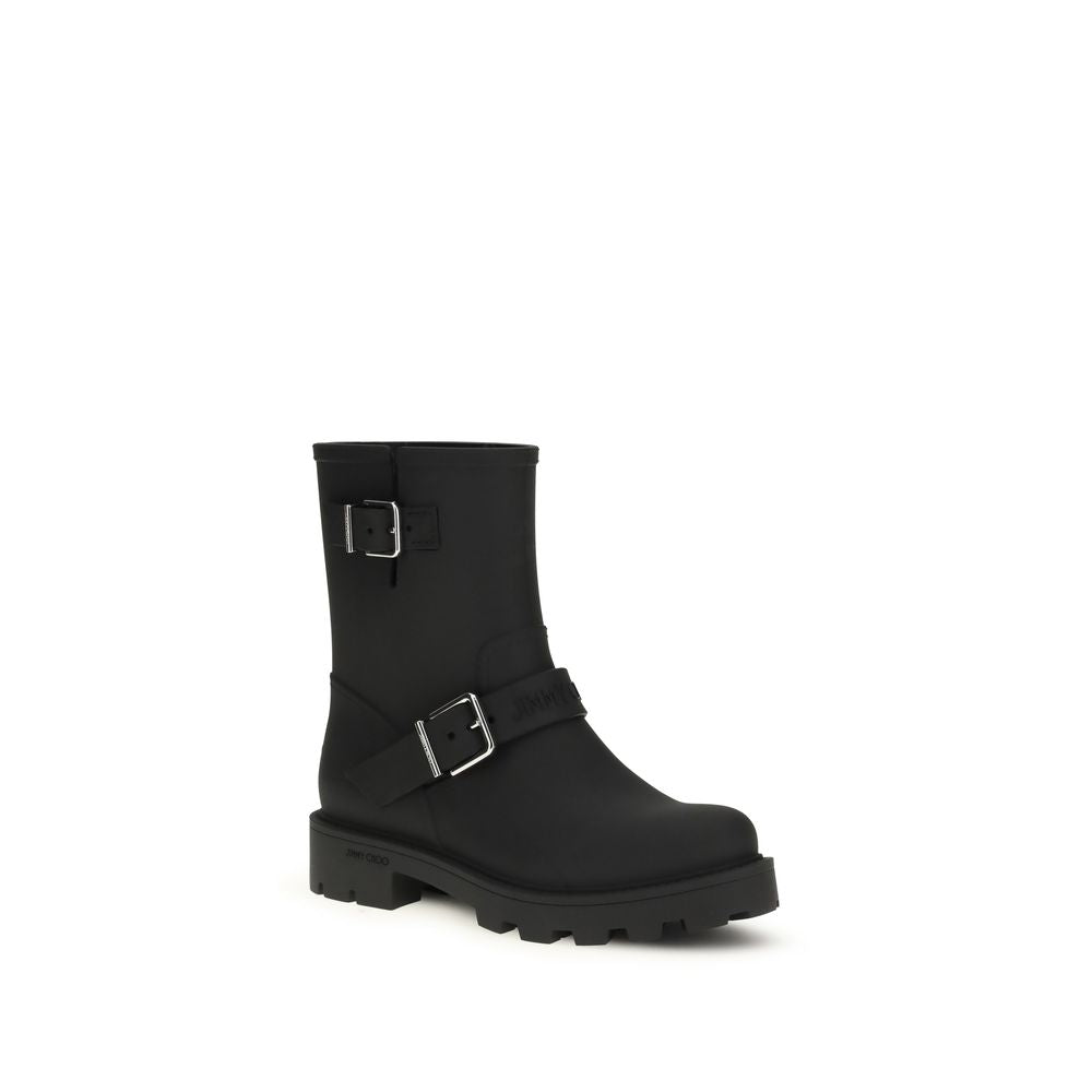 Bottes de pluie en polyuréthane noir Jimmy Choo
