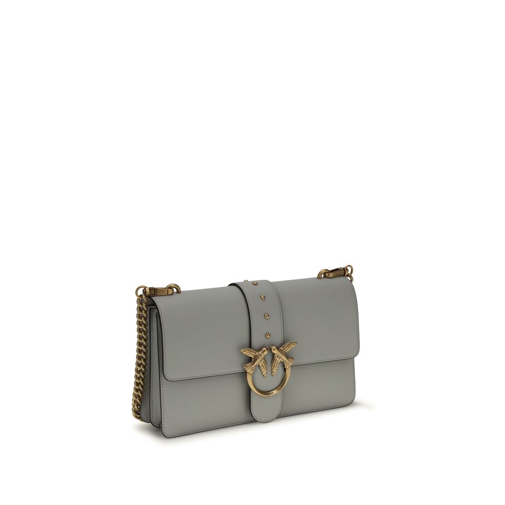 Sac à bandoulière en cuir de veau gris Bos Taurus PINKO