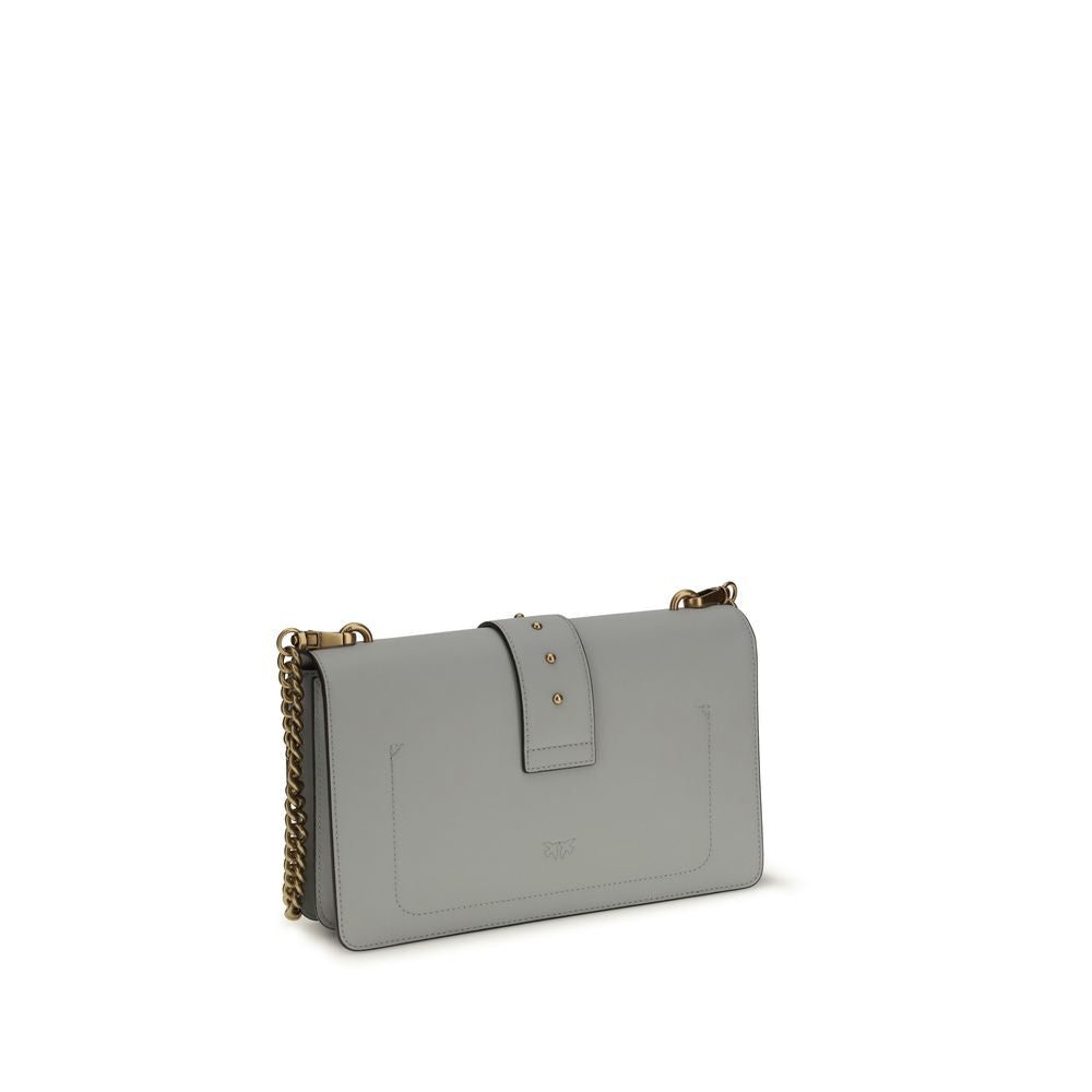 Sac à bandoulière en cuir de veau gris Bos Taurus PINKO