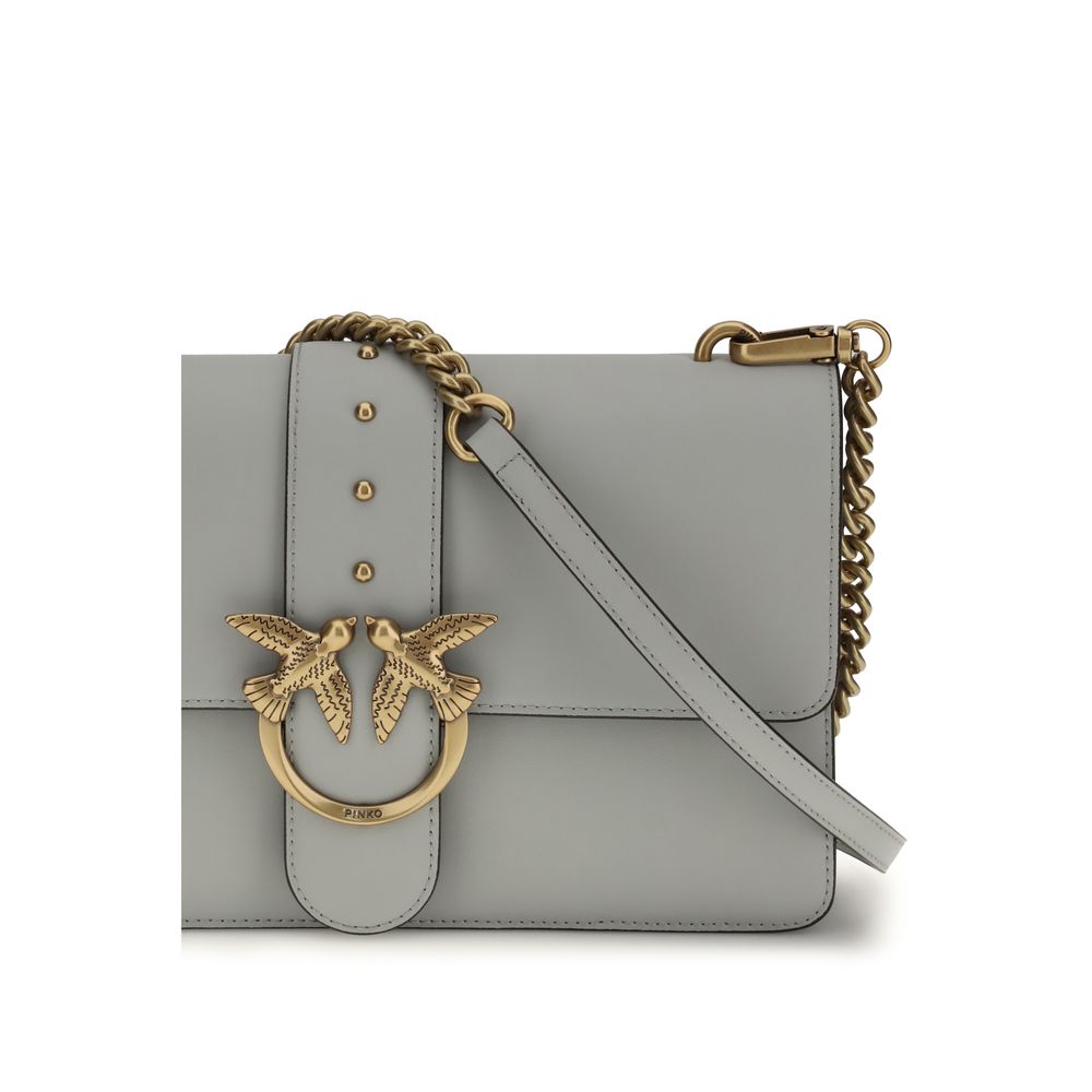 Sac à bandoulière en cuir de veau gris Bos Taurus PINKO