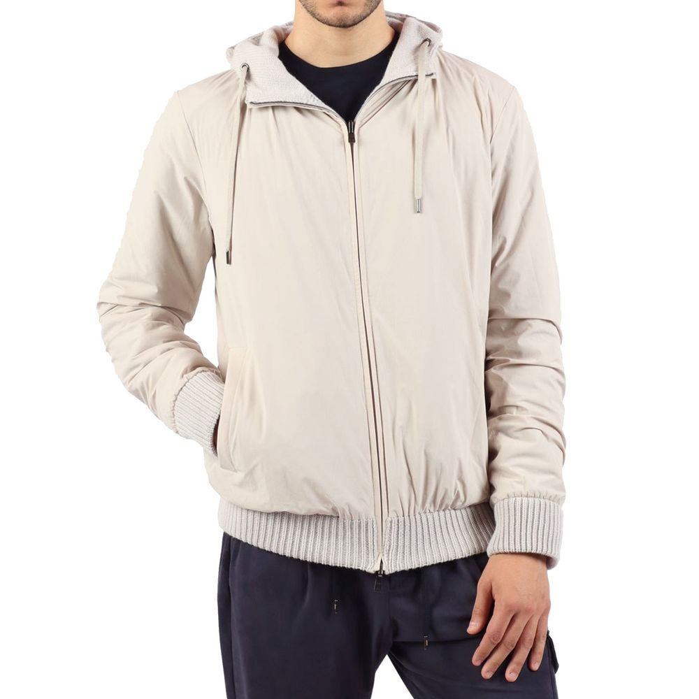 Blouson aviateur en laine grise Herno