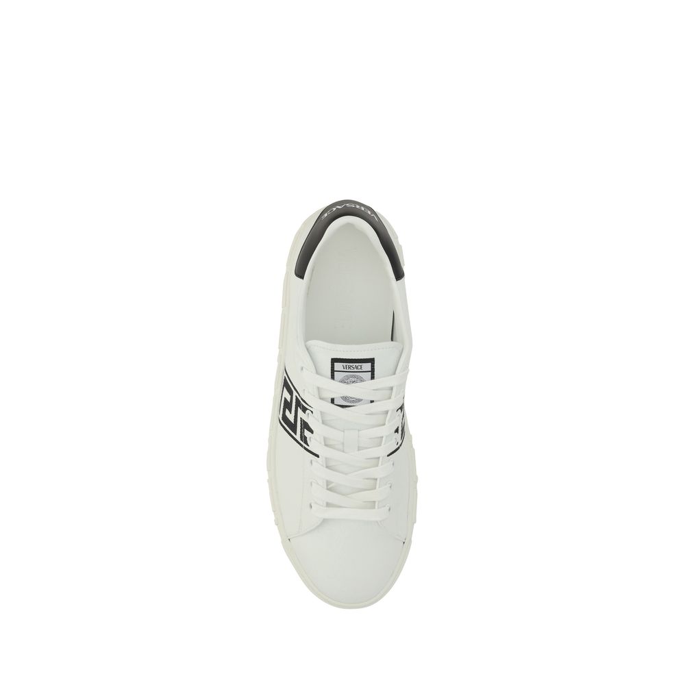 Versace White Low Top Sneakers for Men side view