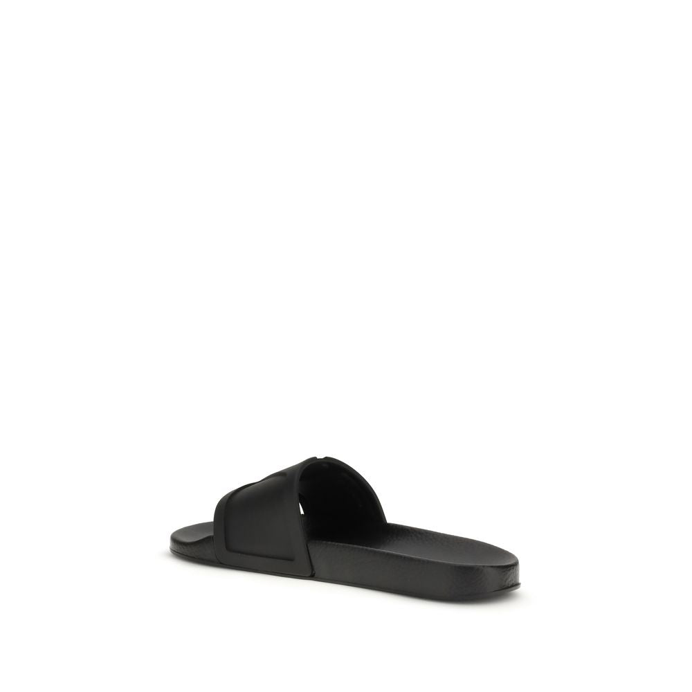 Valentino Garavani Black Rubber Sandals