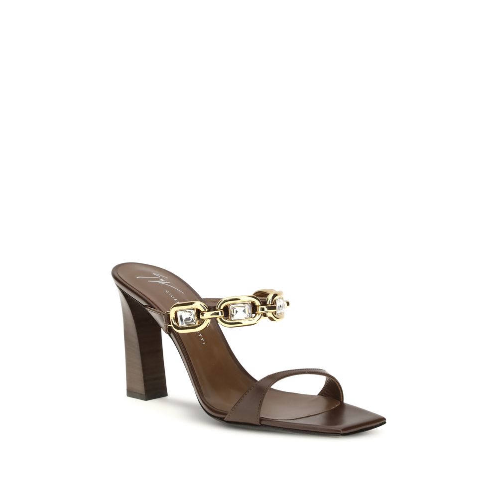Sandales Giuseppe Zanotti en cuir de veau marron Bos Taurus