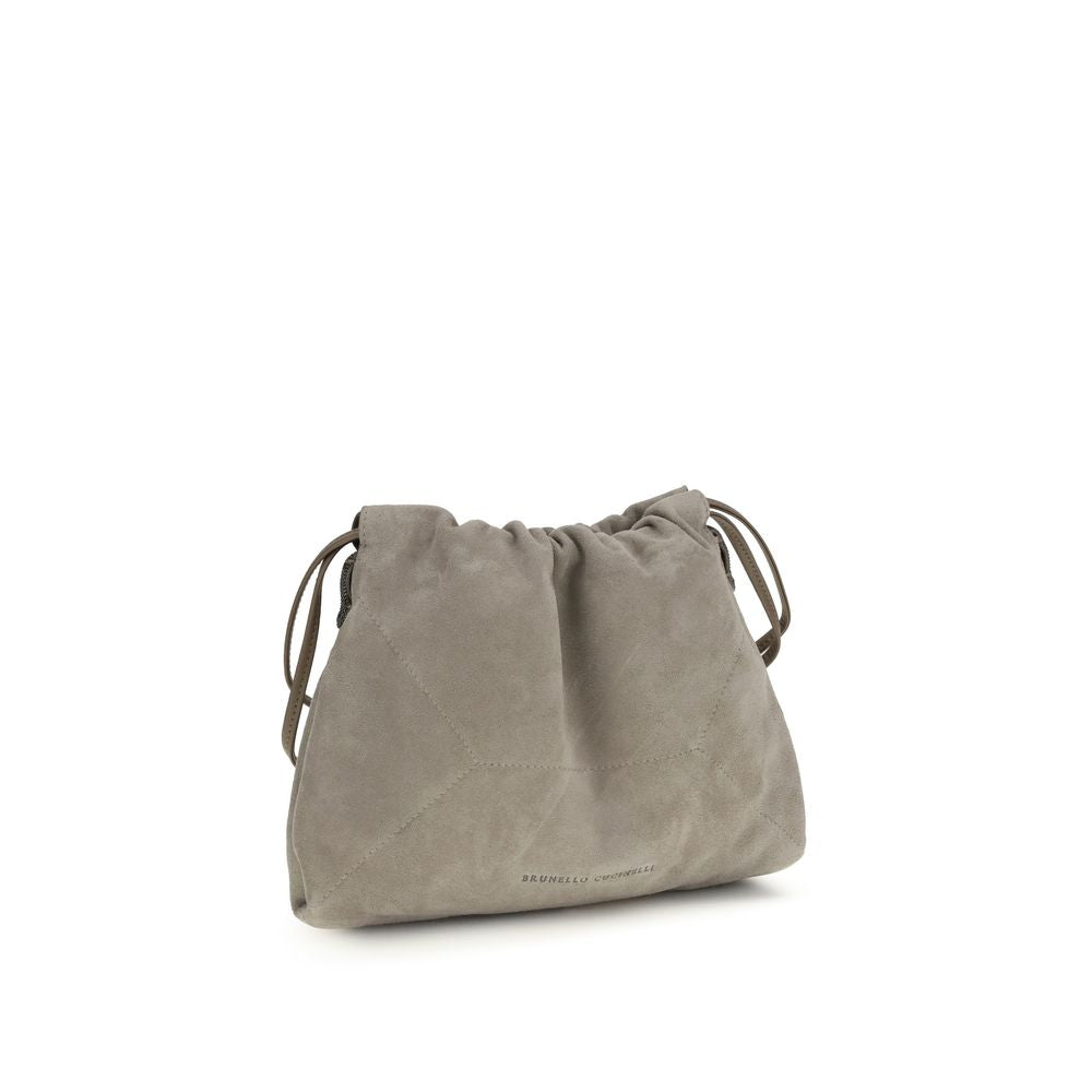 Brunello Cucinelli Gray Calf Leather Bos Taurus Clutch Bag