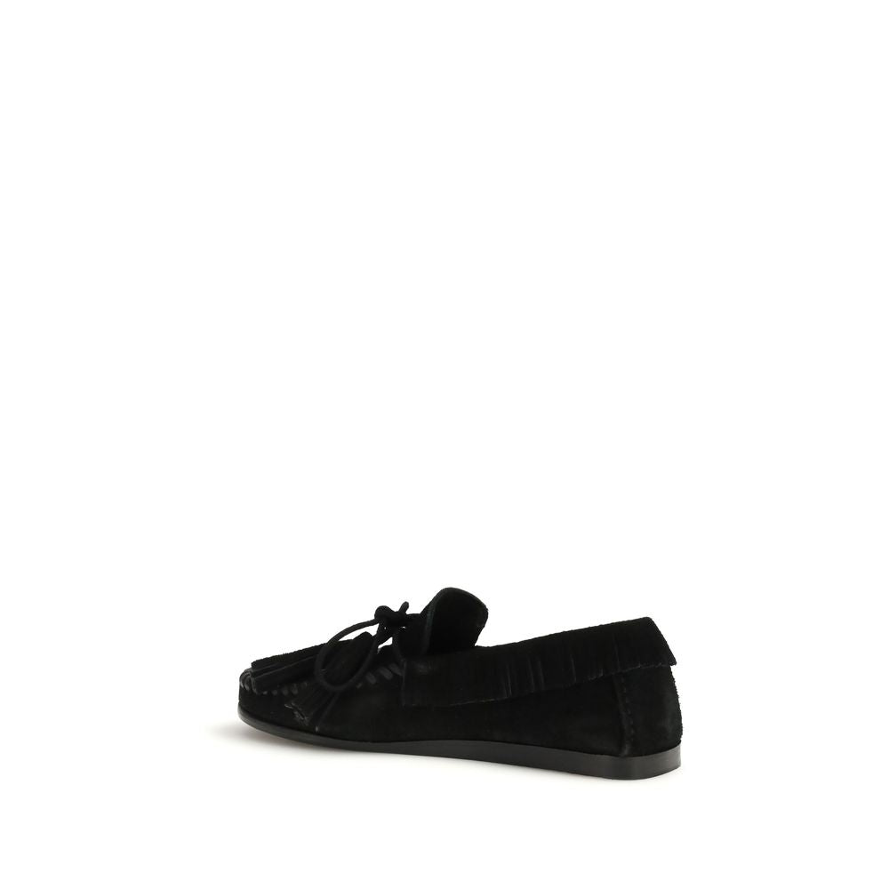 Isabel Marant Black Calf Leather Bos Taurus Slip-On Loafers